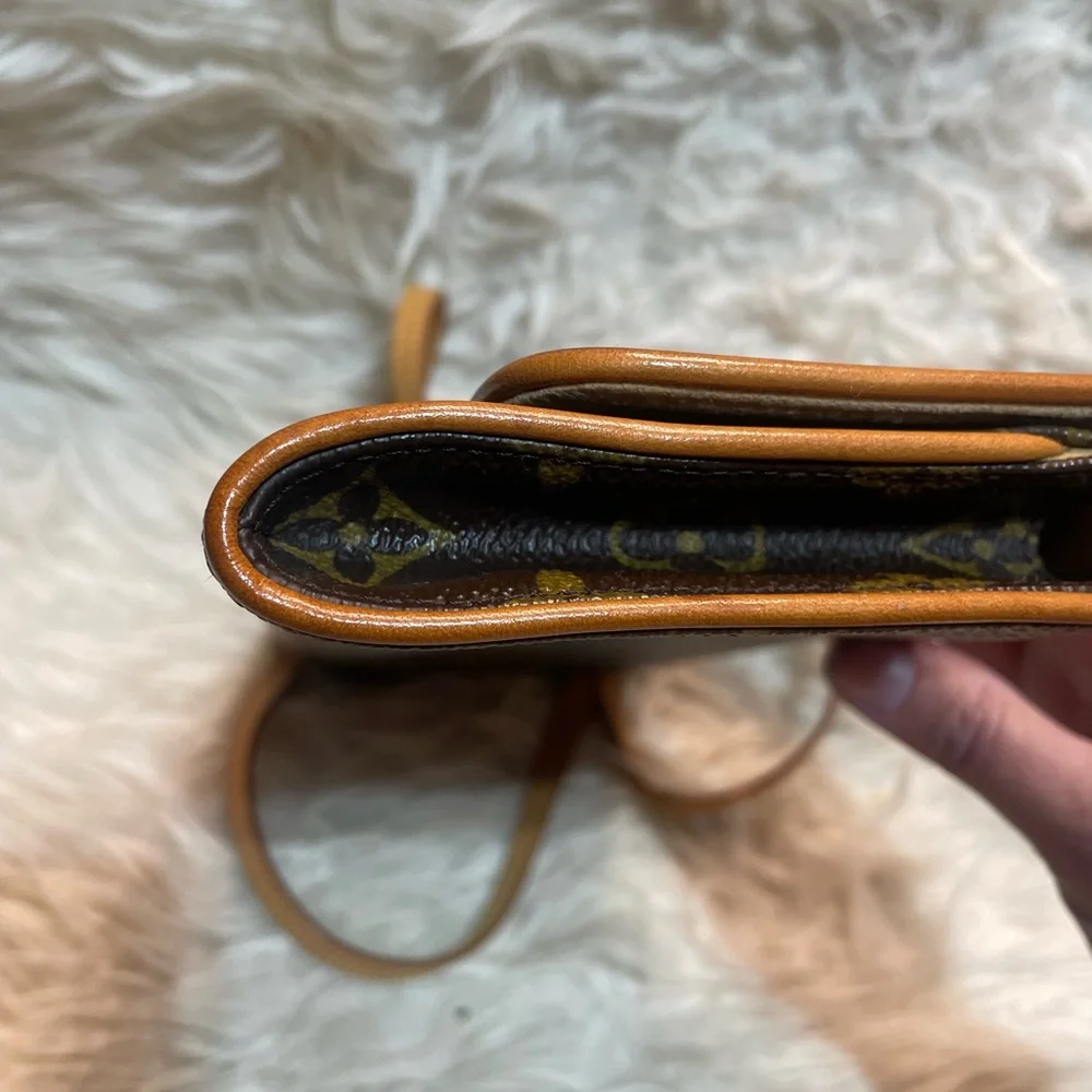 Louis Vuitton Monogram Crossbody in Brown and Tan Leather Trim